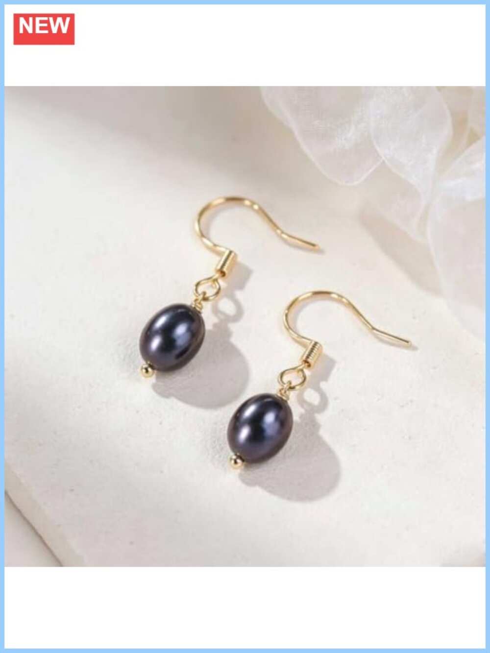 Baroque Freshwater Pearl Fish Hook Earrings Gold Plated